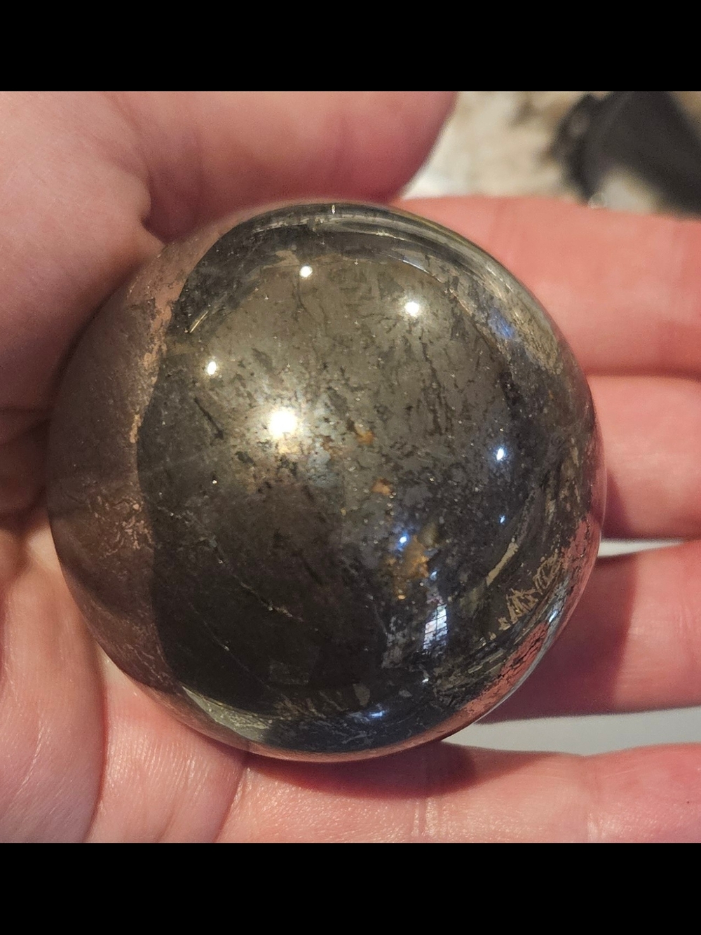 Polished Natural Pyrite Crystal Sphere